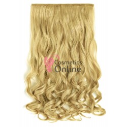Extensie de par cu 5 Clips On delux dubla ondulata de 60 cm, Blond Mediu Ash 895186